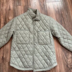 Zara Kids Quilted Jacket in Olive Green
